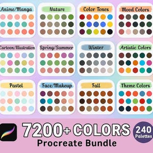 7200 Procreate Color Bundle , Procreate Swatches, Mega Procreate Color Palette Swatches, Digital Color Palettes,iPad Color Swatches with PNG