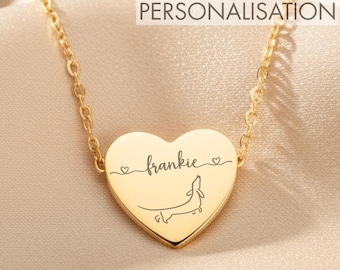 Personalized Dachshund Necklace Gold Dachshund Jewelry Gift For Dog Owner Cute Gift For Dog Mom Dachshund Mom Gift Dachshund Necklace Gift