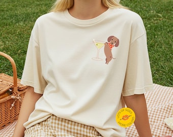 Koszulka Weenies and Martinis Dachshund Weenie Tini Koszulka z jamnikiem Koszulka z psim klubem towarzyskim Koszulka Doxie Dog Mom Prezent dla właściciela psa Uroczy prezent dla mamy psa
