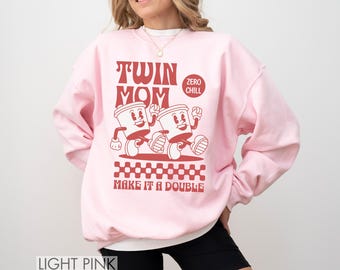 Twin Mom Sweatshirt Twin Dad Sweatshirt Funny Twin Mom Sweater for Mother Day Gift Twin Mama Shirt Mom of Two Twins Shirt Gift for Twin Mom