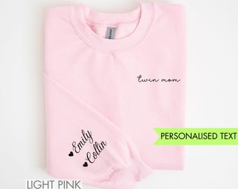 Sudadera personalizada para mamá de gemelos, suéter divertido para mamá de gemelos, camiseta para mamá de gemelos, regalo para mamá de gemelos, regalo para baby shower, mamá minimalista