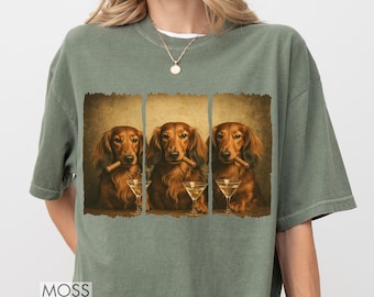 Weenies and Martinis Dachshund Weenie Tini Tee Wiener Shirt Dog Social Club Tshirt Doxie Dog Mom Gift For Dog Owner Cute Gift For Dog Mom