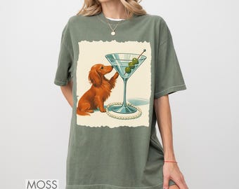 Weenies and Martinis Dachshund Weenie Tini Tee Wiener Shirt Dog Social Club Tshirt Doxie Dog Mom Gift For Dog Owner Cute Gift For Dog Mom