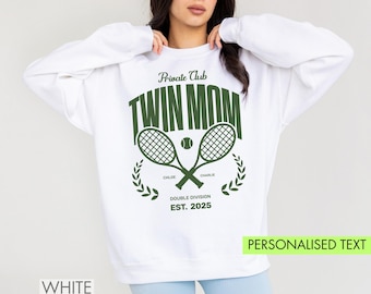 Personalised Twin Mom Sweatshirt Funny Twin Mom Sweater for Mother's Day Gift Twin Mama Shirt Mom of Two, Twins Shirt Gift for Twin Mom