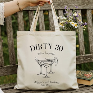 Personalized Dirty Thirty Tote Bag, 30th BIRTHDAY Tote Bag, Dirty 30, Vintage 1995, 30th Birthday, Funny Birthday Group, Dirty Thirty