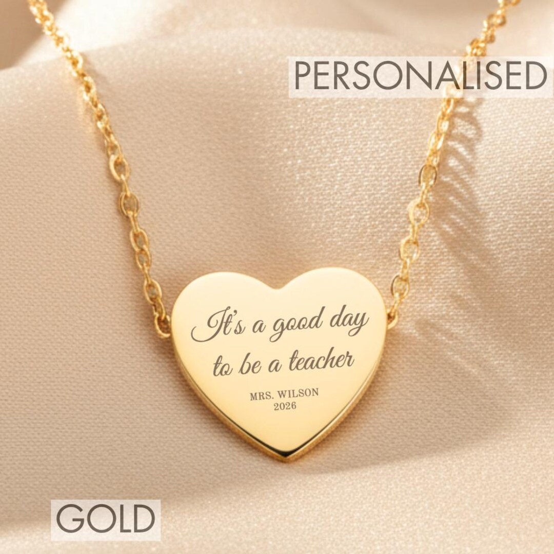 Personalised Teacher Name Necklace Custom Teacher Jewelry Gift End of ...