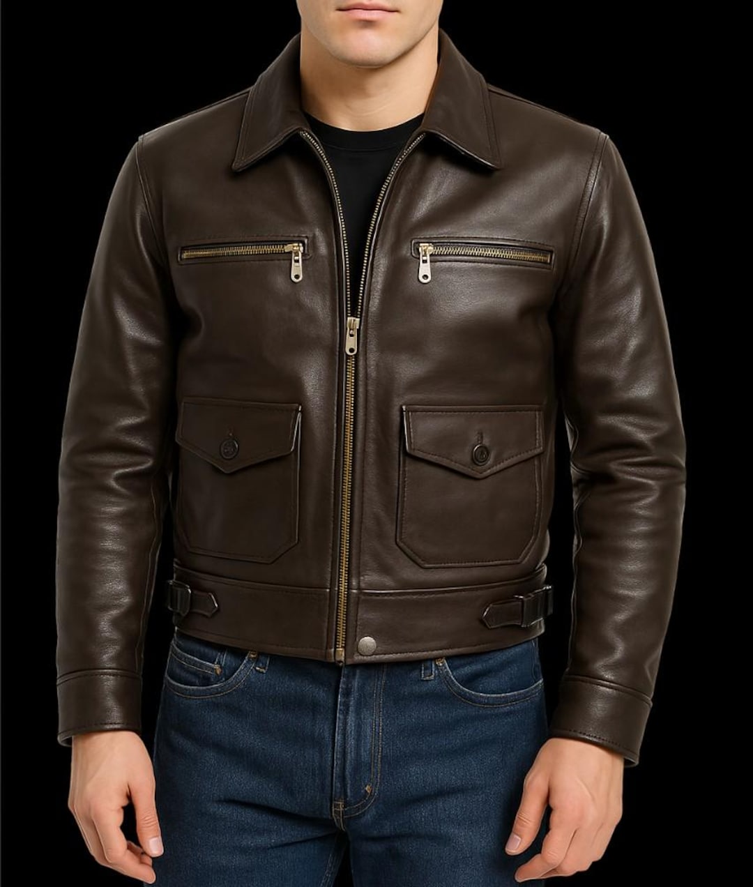 Handmade Erich Hartmann Inspired Bubi Costume Black and Brown Leather  Jacket for Men and Women - Etsy, image size:1080x1272