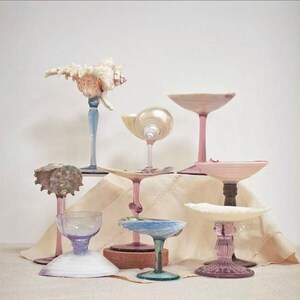 Handcrafted Seashell Wine Glasses, Coastal Martini Goblets, Beach Wedding Decor