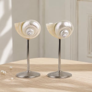 Silver Seashell Wine Glasses, Handmade Shell Martini Glass, Beach Wedding Decor, Bridesmaid Gift, Coastal Style