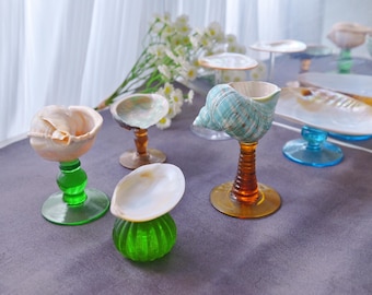 Vintage Customized Seashell Wine Glasses,Ocean  Wedding Bridesmaid Gifts,Bachelor Hen Do Party Gift，Anniversary gift