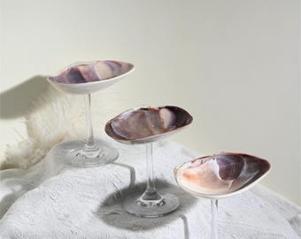 Natural Conch Shell Wine Glasses, Beach Wedding Bridesmaid Favors, Handmade Seashell Martini Glasses, Tall Cocktail Glasses