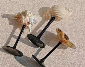 Copas de vino con conchas marinas personalizadas, copa de martini para bodas en la playa