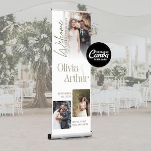 Customizable Wedding Banner Roll Up Banner Welcome Banner Wedding Welcome Banner Retractable Banner Pull Up Banner Stand Up Banner Display