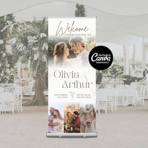 Customizable Wedding Banner Roll Up Banner Welcome Banner Wedding Welcome Banner Retractable Banner Pull Up Banner Stand Up Banner Display