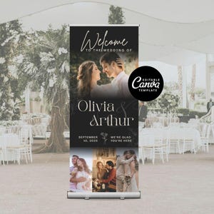 Customizable Wedding Banner Roll Up Banner Welcome Banner Wedding Welcome Banner Retractable Banner Pull Up Banner Stand Up Banner Display