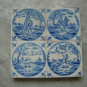 18th century bible  delft tiles , made around 1750, bibical