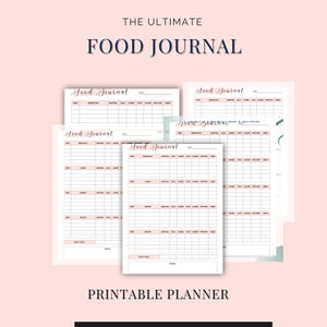 Food Journal Printable | Daily Meal Tracker & Wellness Log | Nutrition Mood Tracker PDF | Food Diary for Health Goals | Instant Download