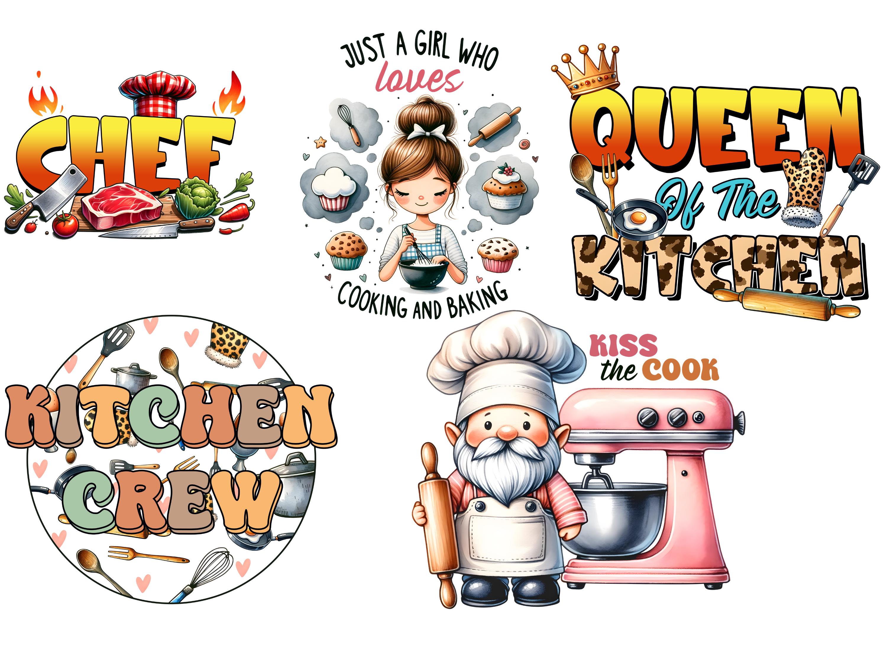 Cooking Kitchen Art | Funny Kitchen Wall Art | Printable Retro Cooking Decor | Chef Humor Clipart | Binder Clipart | Funny Chef Printable