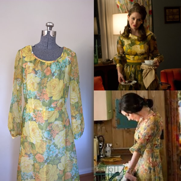 Vintage Toni Todd 70's Floral Maxi Dress mad men cosplay betty draper cottagecore bridesmaids dapper romantic Fairycore Academia botanical