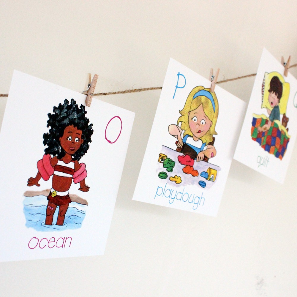Multicultural Kids Alphabet Wall Card Set - Etsy