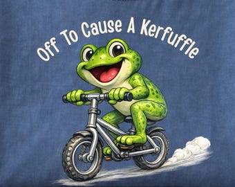 Comfort Colors® Funny Frog Shirt, Off To Cause A Kerfuffle, Cute Animal T-Shirt, Humor Tee, Chaos Frog Gift, Unisex Graphic Tee