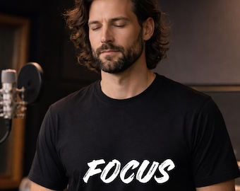 FOCUS Unisex Shirt – Minimalist Statement T-Shirt, Hoodie & Sweatshirt | Motivational Shirt for Work, Study and Everyday Life | Unisex