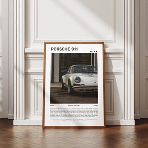 Póster premium mate clásico vintage del PORSCHE 911 Singer