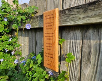 Placa bíblica grabada - Derrama mi Espíritu - Decoración de pared cristiana de madera noble