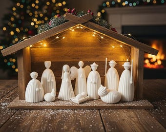 Kerststalbeeldjesset – kerstversiering | Cadeau voor religieus persoon | Religieuze kerstversiering | Unieke kerst