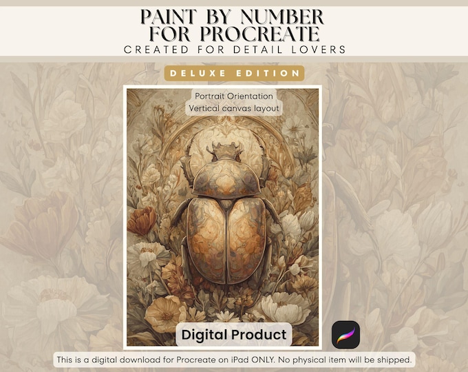 Goldener Käfer Malen nach Zahlen für Procreate auf dem iPad, Deluxe ...