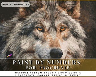 Timber Watch ‚Procreate Color by Number Canvas | Digital Painting | PBN for iPad with Palette, Brush & Layers