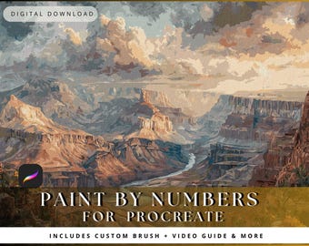 Grand Canyon Procreate Paint by Number: iPad Digital Art Canvas (Digital Download
