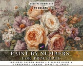 Timeless Bloom Bouquet Paint by Number for Procreate, Floral Canvas Art, Vintage Rose Bouquet, 90 Colors, Relaxing Digital Painting Kit
