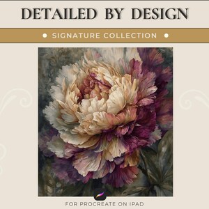 The Scent of Yesterday’s Garden | Procreate Paint by Number | Peony Floral Art | 90 Colors | iPad PBN
