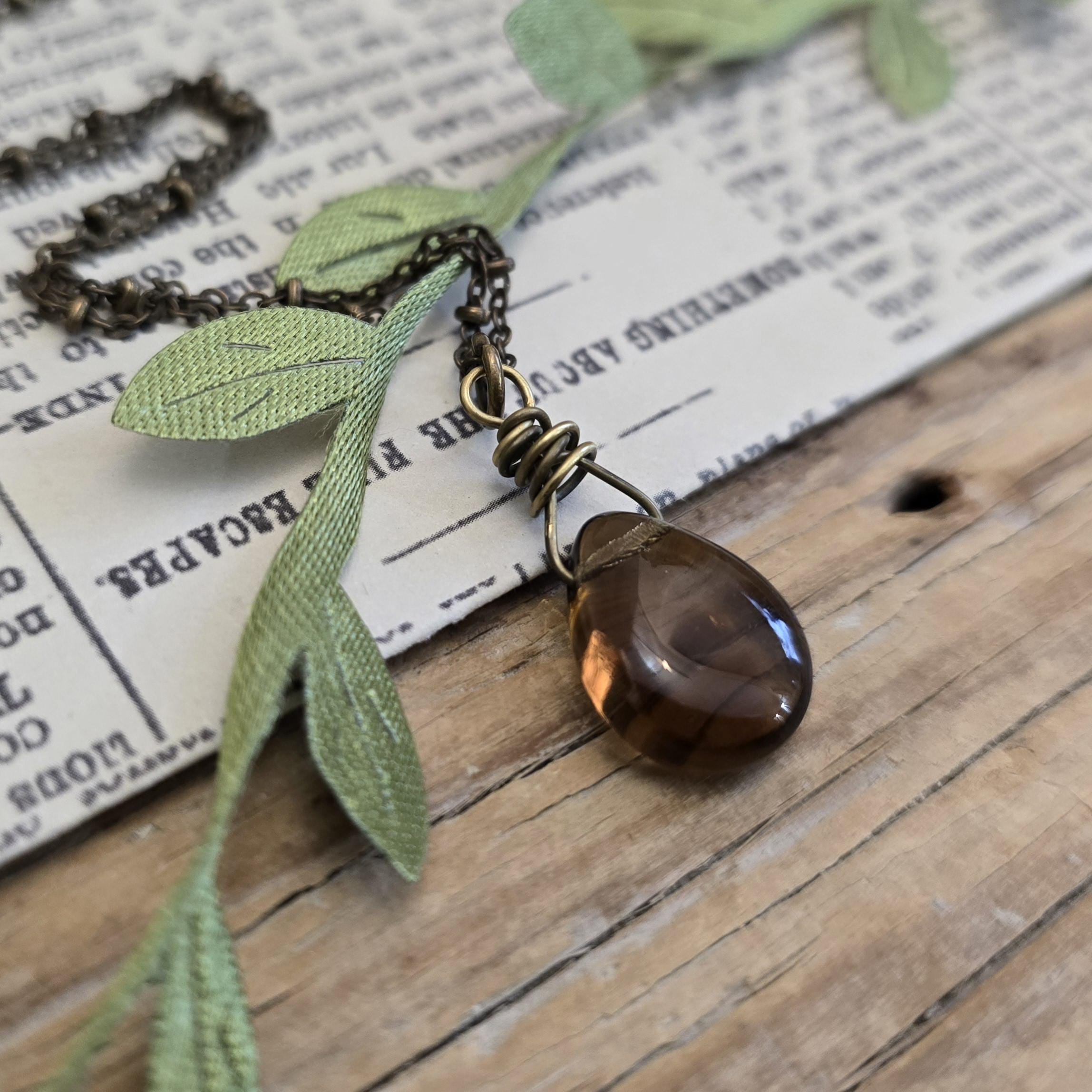 Antique Smokey Quartz Necklace - Etsy