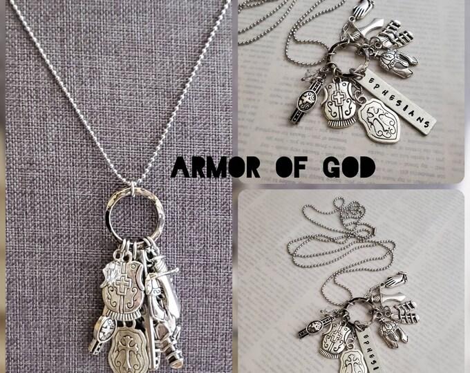Armor of God Necklace Armor of God Charm Necklace Ephesians Etsy