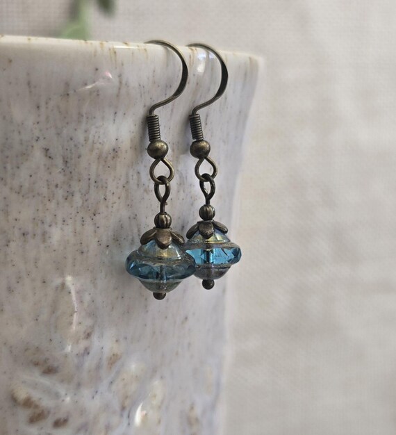 Boucles D'Oreilles Vintage En Verre - Modèle Simple Et Élégant - Neuf Avec Étiquettes