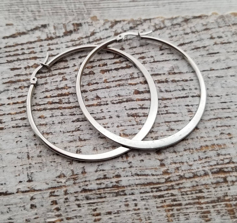 Silver Hoop Earrings 1 Inch Hoop Earrings 1.5 Inch Hoops 2 Etsy