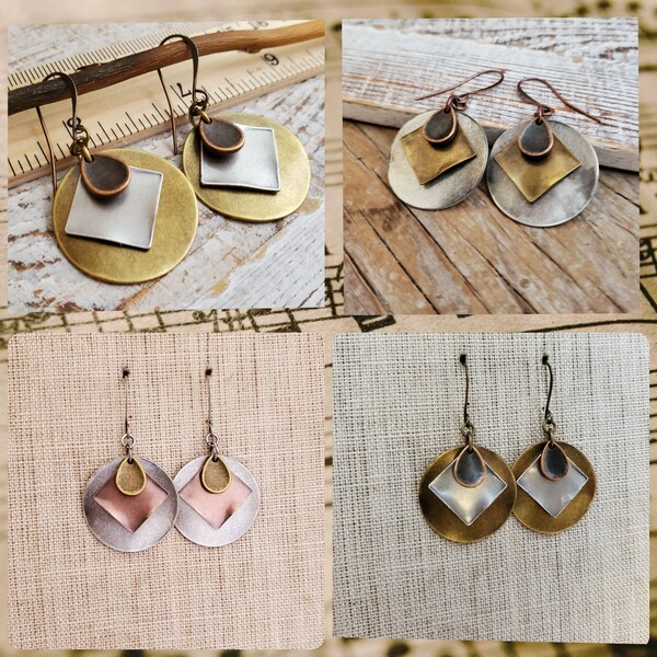 Mix Metal V Earrings