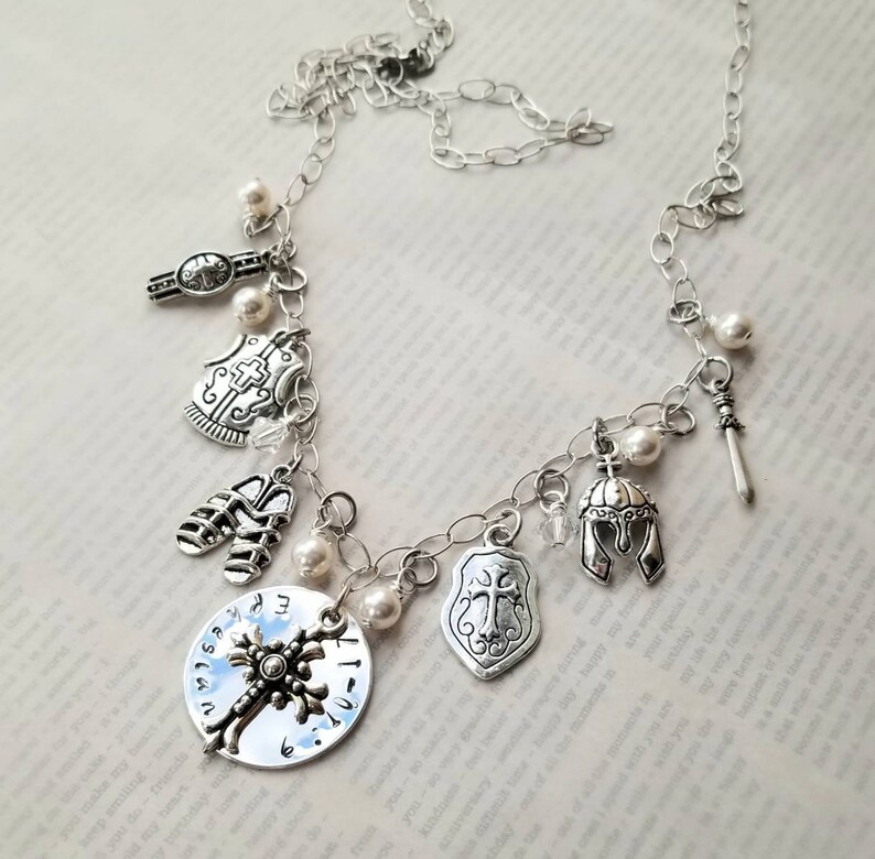 Armor of God Necklace Silver Armor of God Charm Necklace Etsy