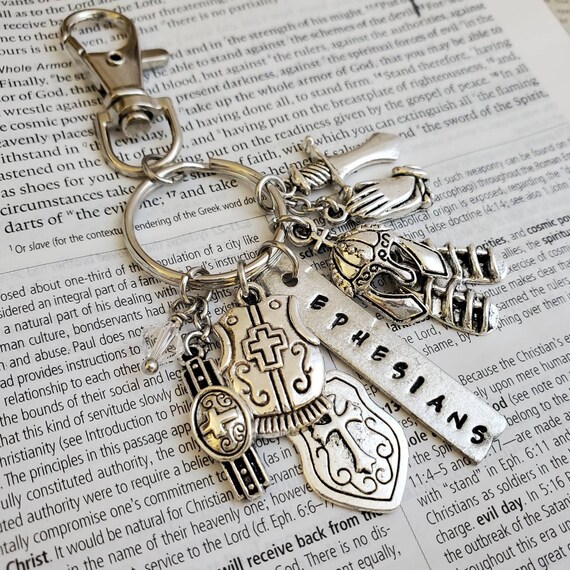 Armor of God Keychain Armor of God Charm Keychain Ephesians Etsy
