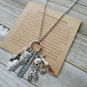 Colgante con dije de la Armadura de Dios: Collar con dije de Efesios en plata