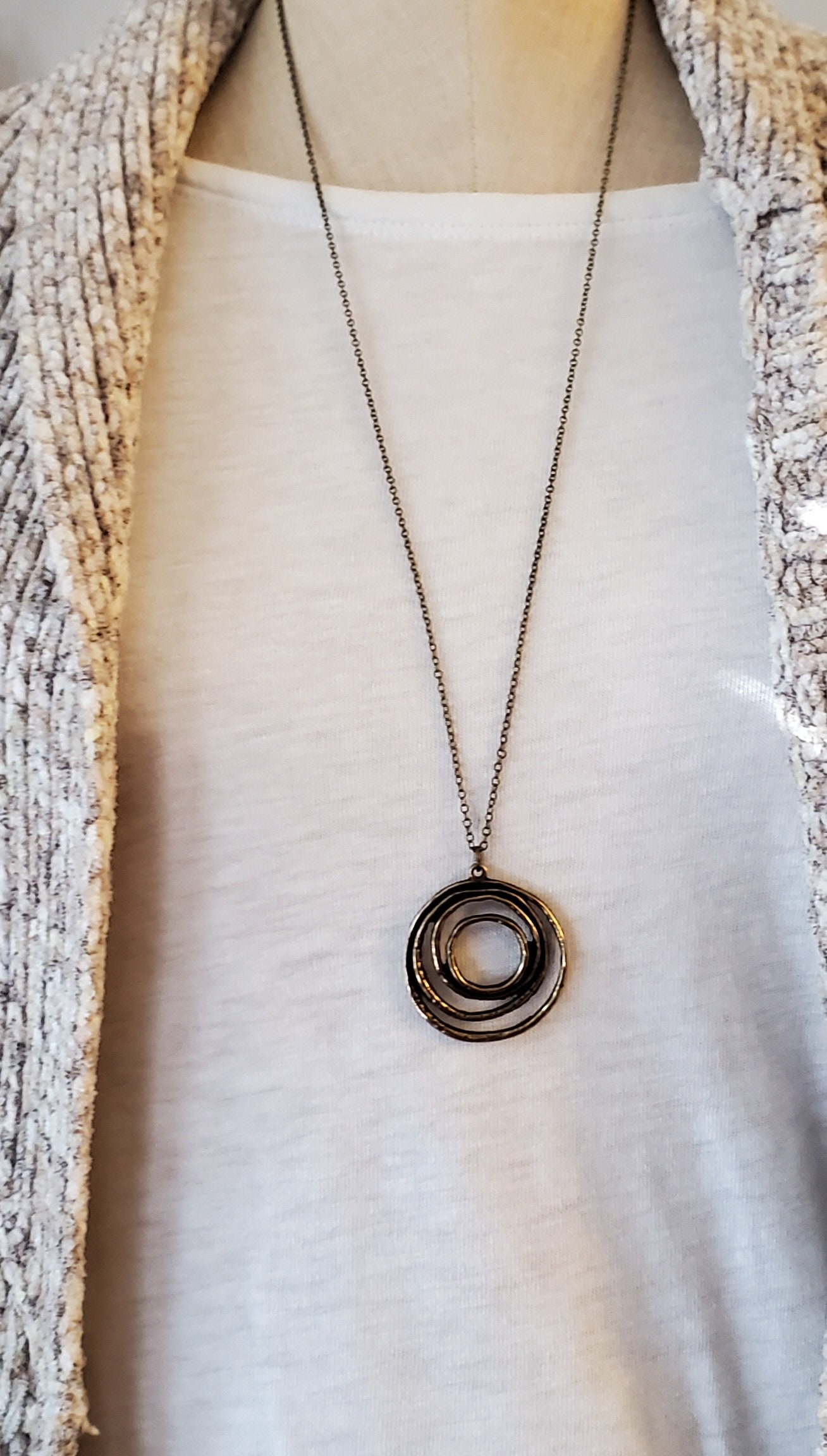 Collier J.CREW Superposé - Cercle équipage Plaqué Or Jaune Et Zirconium Cubique - Sans Emballage D'origine
