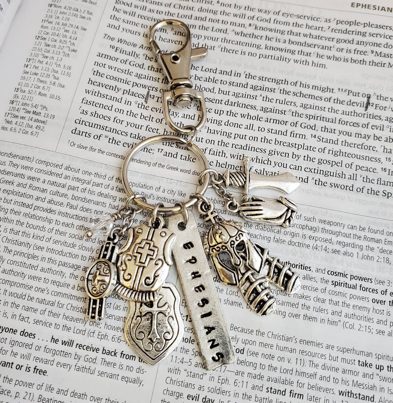 Armor of God Keychain Armor of God Charm Keychain Ephesians Etsy