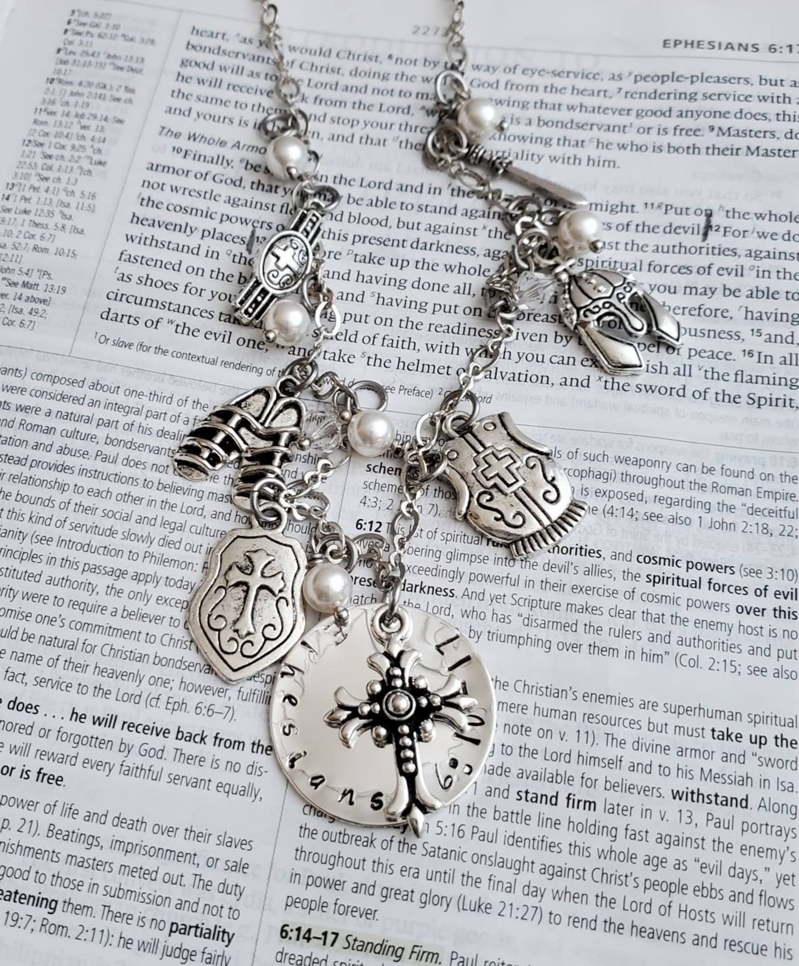 Armor of God Necklace Silver Armor of God Charm Necklace Etsy