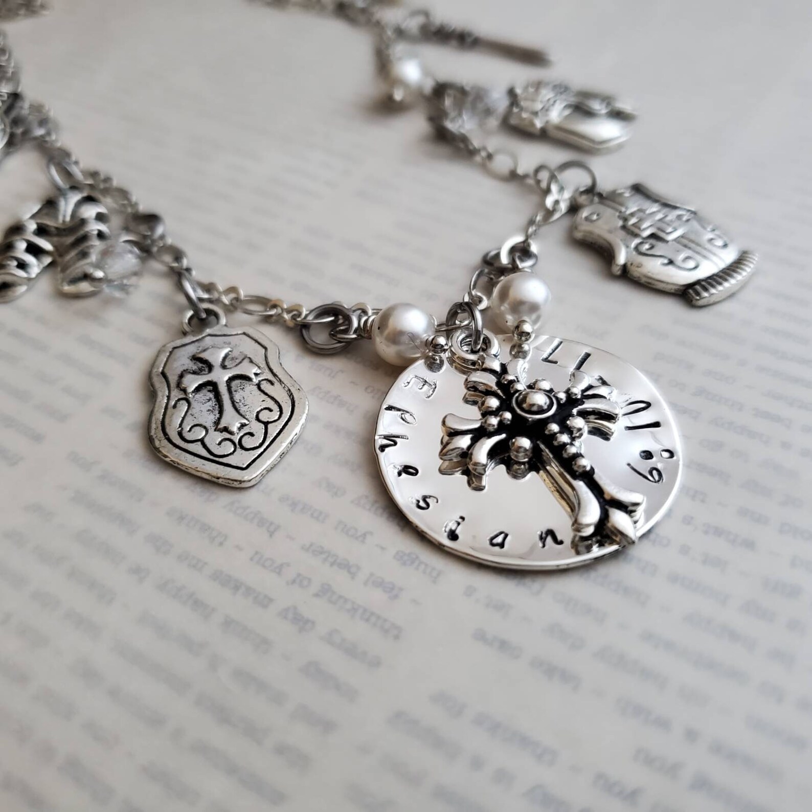 Armor of God Necklace Silver Armor of God Charm Necklace Etsy