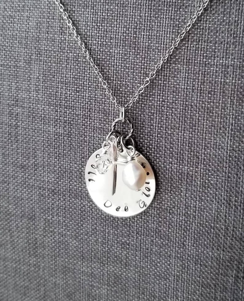 Coram Deo Necklace Latin Pendant Hand Stamped Latin Etsy