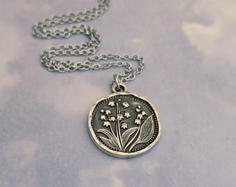 Vintage Jorgen Jensen Pewter Pendant Necklace Denmark Scandinavian