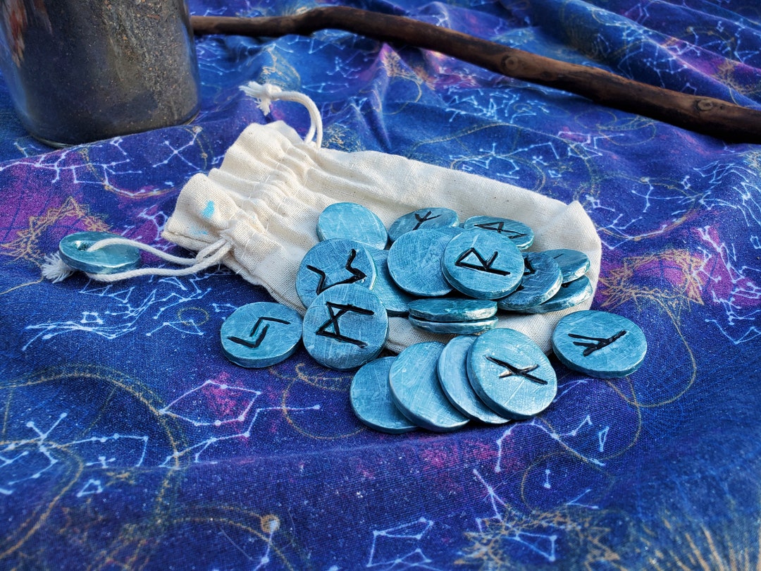 Light Blue Rune Shimmer Blue Runes - Etsy