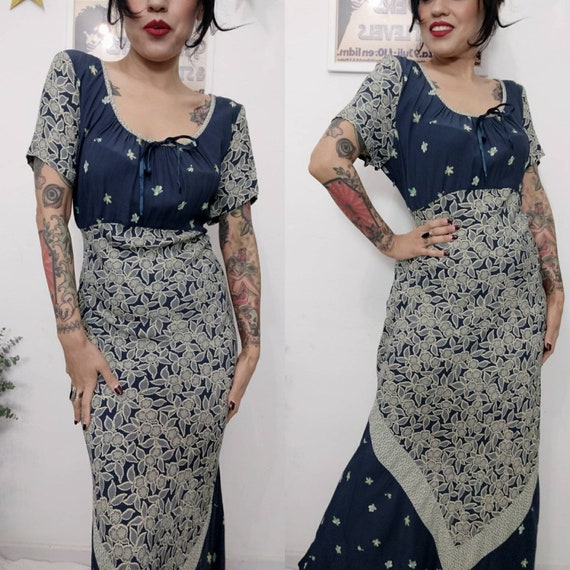 1990s Carol Little Floral Maxi Dress, Romantic Dre